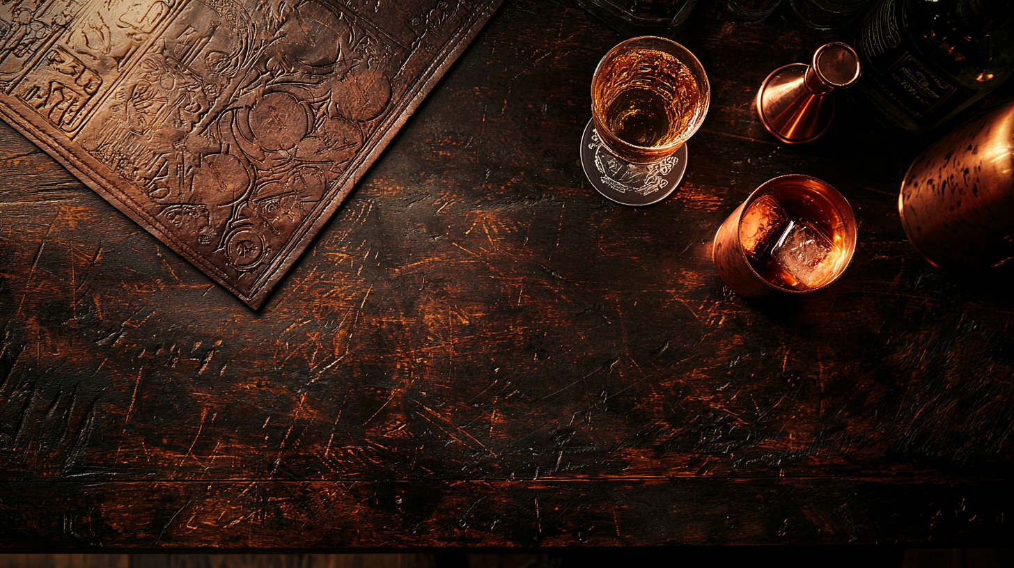Bartop with bottles ready for free bar inventory count